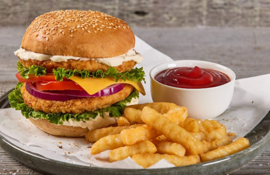 CHICKEN BURGER WITH CHIPS